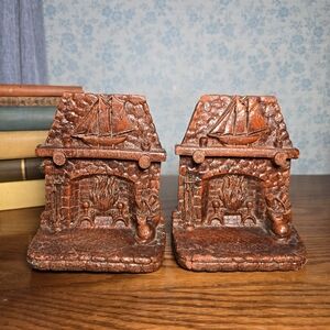 Vintage Nautical Vintage Syroco Fireplace Bookends
